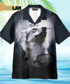 The Lone Wolf And The Moon Hawaiian Shirt