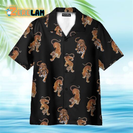 Three Tigers Partern Chinese Style Hawaiian Shirt