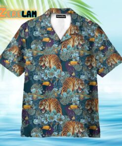 Tiger And Peacock Tropical Pattern Japanese Style Hawaiian Shirt