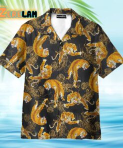 Tiger Fancy Black Japanese Style Hawaiian Shirt