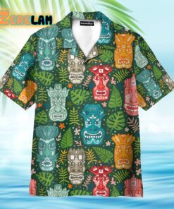 Tiki Tropical Green Hawaiian Shirt