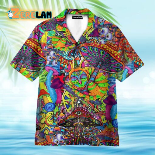 Trippy Hippie Mushroom Hawaiian Shirt