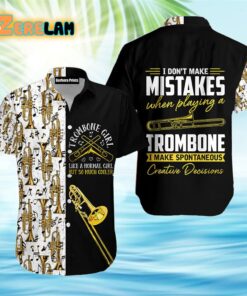 Trombone Girl Music Instrument Hawaiian Shirt