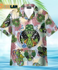 Tropical Alien Cannabis Hippie Hawaiian Shirt