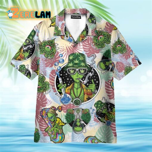 Tropical Alien Cannabis Hippie Hawaiian Shirt