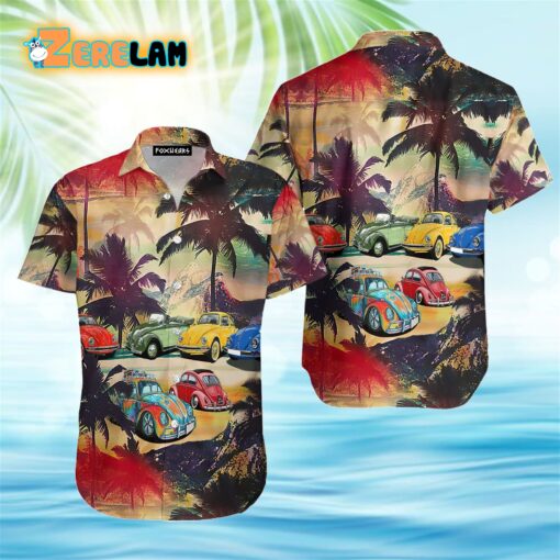 Tropical Beach Bug Car Aloha Hawaiian Shirt
