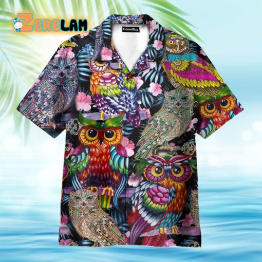 Tropical Colorful Owl Hawaiian Shirt