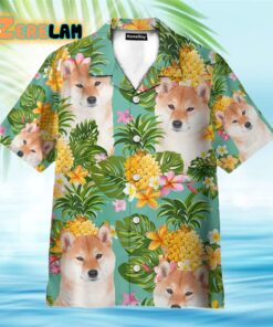 Tropical Pineapple Shiba Funny Hawaiian Shirt