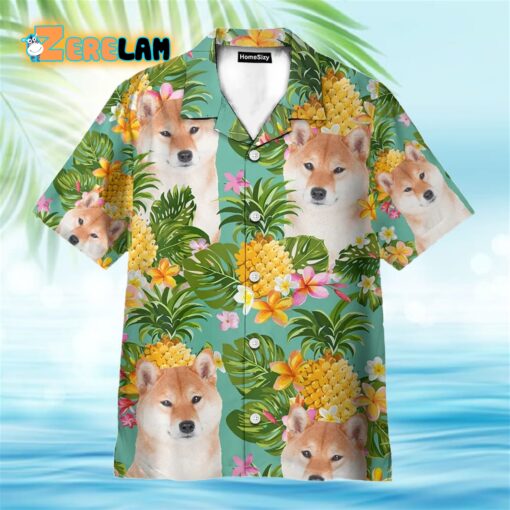 Tropical Pineapple Shiba Funny Hawaiian Shirt