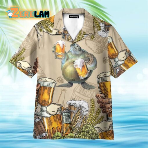 Turtle and Beer Hawaiian Shirt