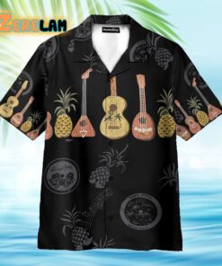 Ukulele And Pineapple Music Frame Pattern Hawaiian Shirt