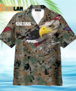 US Marine Veteran Proud Camouflage Hawaiian Shirt