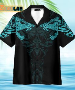 Viking Wolf Turquoise Hawaiian Shirt