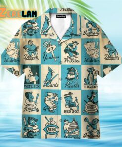 Vintage 1956 Baseball Team Mascots Hawaiian Shirt
