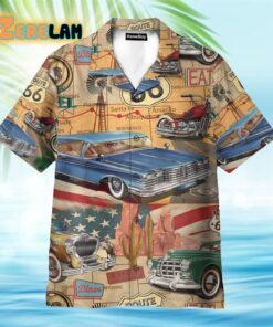 Vintage Cars Route 66 Hawaiian Shirt
