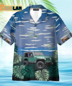 Vintage Jeep Car On The Beach Tropical Summer Hawaiian Shirt