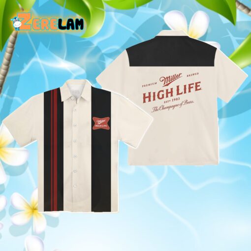 Vintage White Miller High Life Hawaiian Shirt