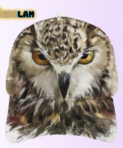 Watercolor Cool Owl Head Hat