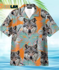 Wolf Tropical Leaves Pattern Hawaiian Shirt
