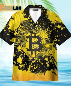 Yellow And Black Bitcoin Cryptocurrency Hawaiian Shirt