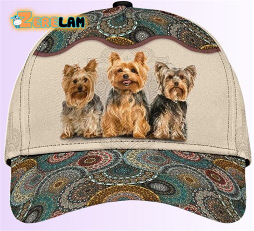 Yorkshire Terrier Lovely Cute Brocade Pattern Wonderful Hat