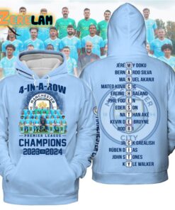 4-In-A-Row Manchester Premier League Champions 2023-2024 Hoodie