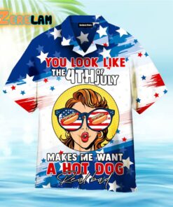 4th Of July Makes Me Want A Hot dog American Patriotic Hawaiian Shirt