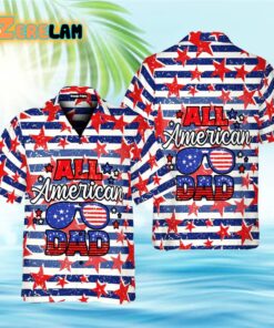 All American Dad Retro Vintage Patriotism Hawaiian Shirt