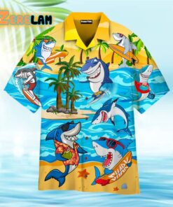 Aloha Shark In Summer Hawaiian Shirt