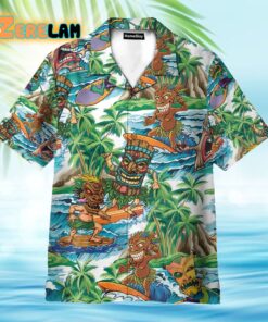 Aloha Summer Tiki Tiki Surfing Hawaiian Shirt