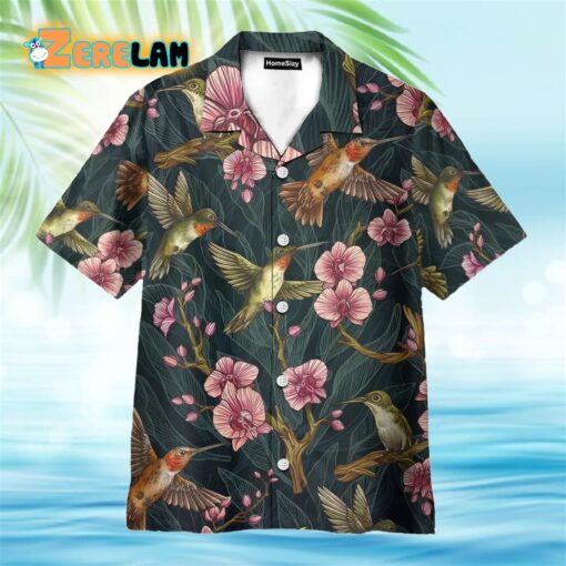 Amazing Hummingbirds Tropical Flower Pattern Hawaiian Shirt
