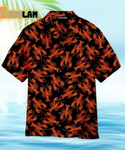 Lobster Tropical Black Hawaiian Shirt