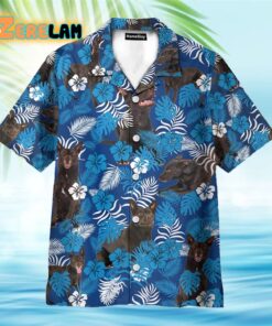 Australian Kelpie Blue Floral Pattern Hawaiian Shirt