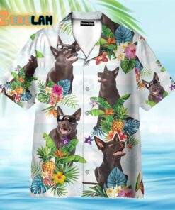 Australian Kelpie Dog Tropical Flower Hawaiian Shirt