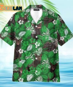 Australian Kelpie Green Floral Pattern Hawaiian Shirt