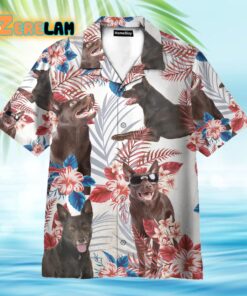 Australian Kelpie Tropical Leaves Pattern Hawaiian Shirt