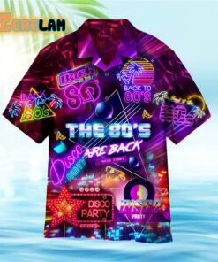 Back To The s Disco Party Neon Color Lights Hawaiian Shirt