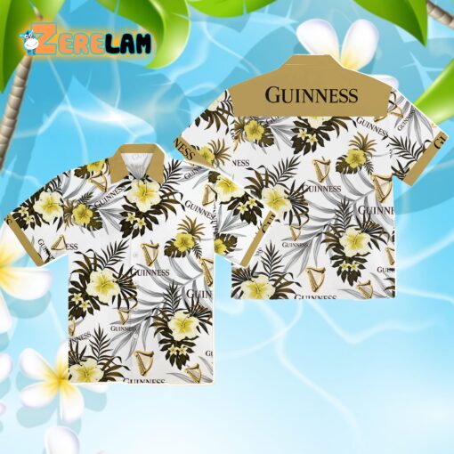 Beer Guinness Hibiscus Hawaiian Shirt
