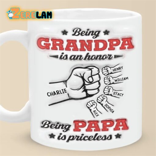 Being Grandpa Is An Honor Being Papa Is Priceless Mug Father Day