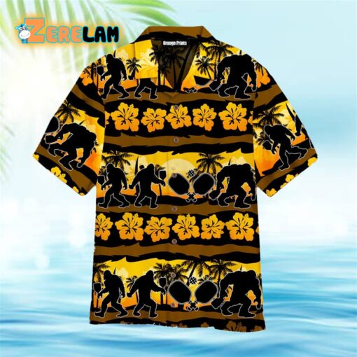 Bigfoot Loves Pickleball Nature Beach Hawaiian Shirt