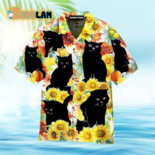 Black Cat Love Autumn Hawaiian Shirt