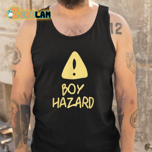 Boy Hazard Warn Sign Shirt