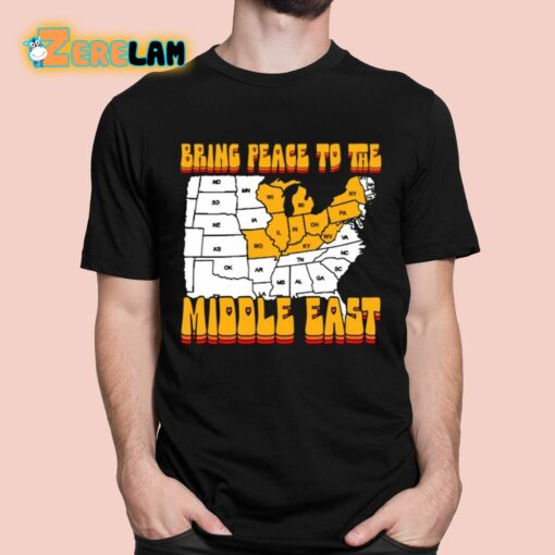 Bring Peace To The Middle East Usa Map Shirt