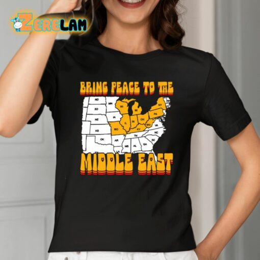 Bring Peace To The Middle East Usa Map Shirt