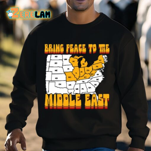 Bring Peace To The Middle East Usa Map Shirt