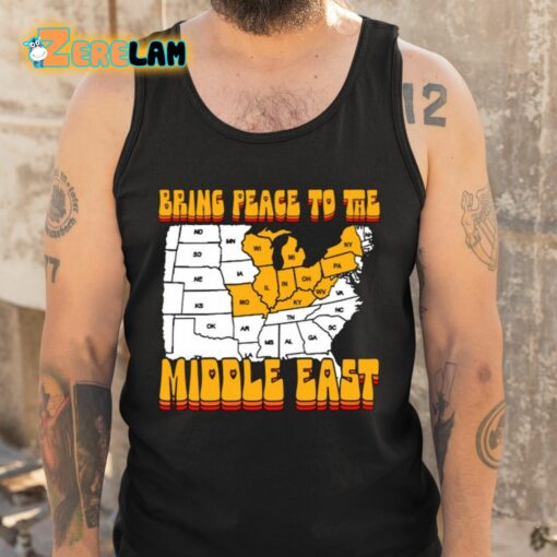 Bring Peace To The Middle East Usa Map Shirt