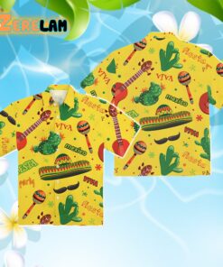 Cinco De Mayo Mexico Cactus Beach Yellow Hawaiian Shirt