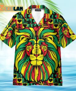 Colorful Lion Style Reggae Music Celebration Hawaiian Shirt
