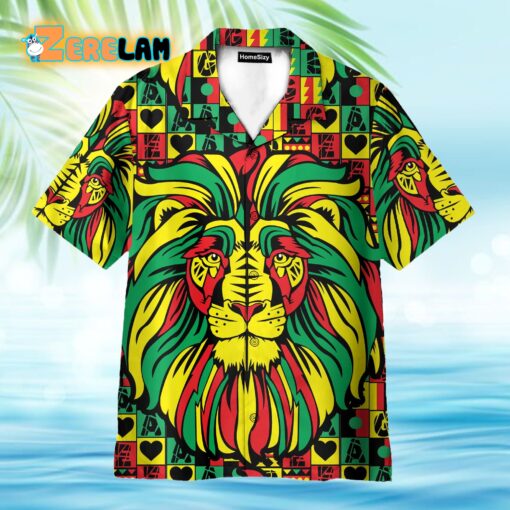 Colorful Lion Style Reggae Music Celebration Hawaiian Shirt