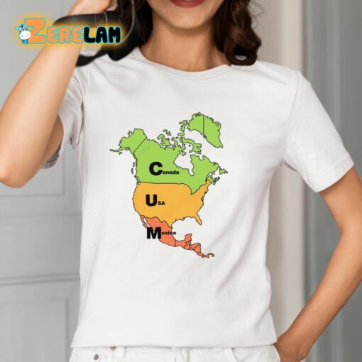 Cum Map Canada USA And Mexico Shirt